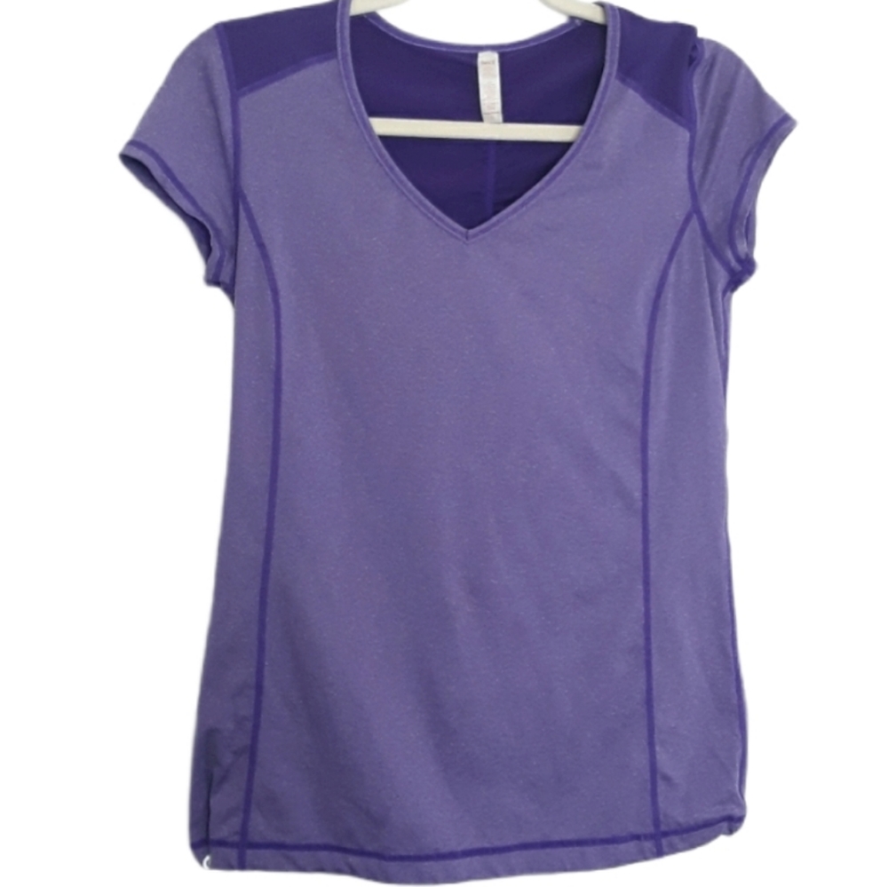 Lucy Purple Cap Sleeve Yoga Running Pilates Top EUC in S